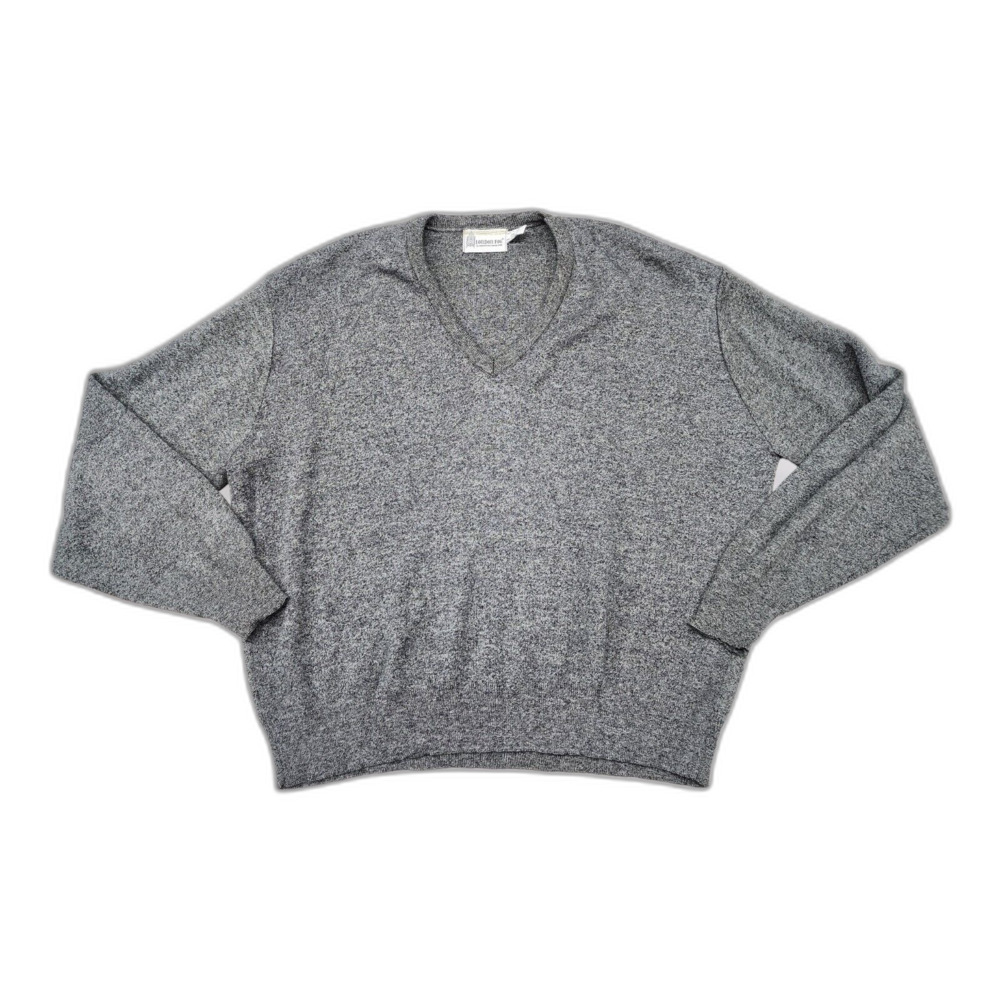 Vintage London Fog Gray 100% Acrylic Sweater Men Size 2XL Made In USA